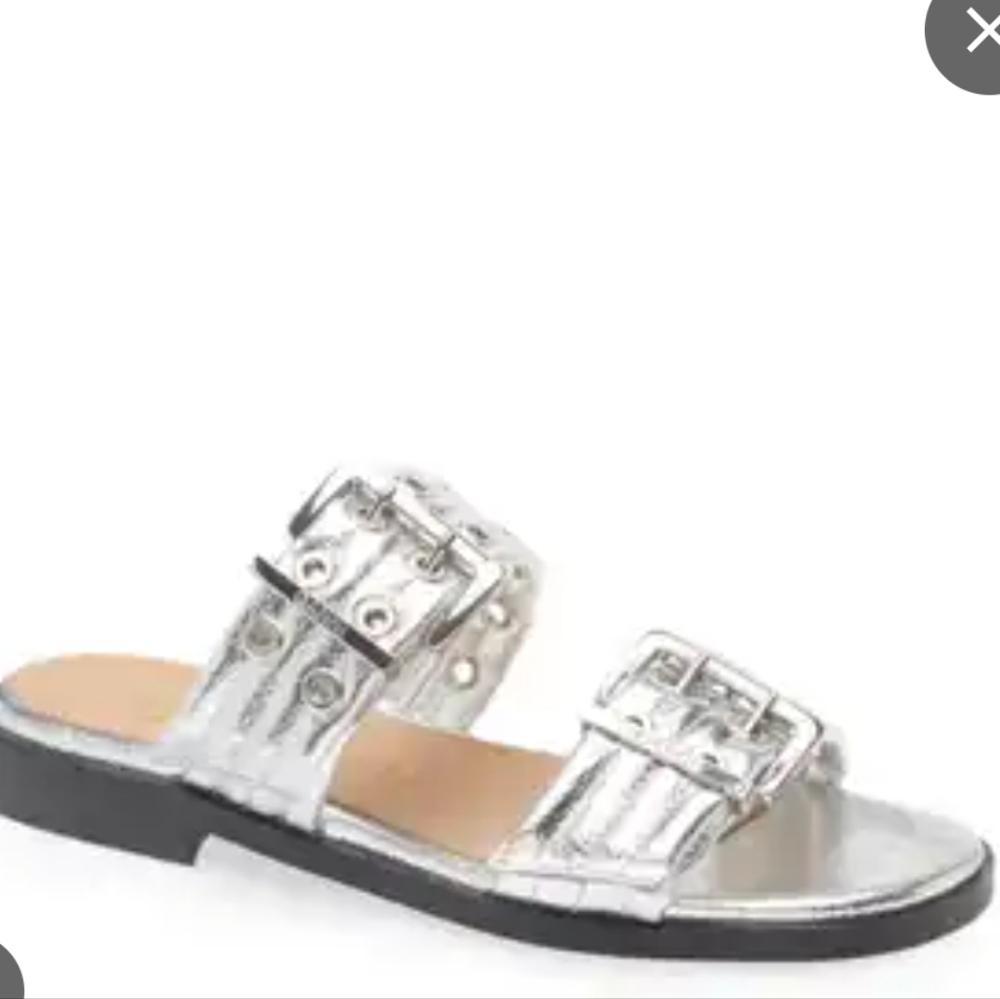 BRAND NEW GIASONE BUCKLE TWO-STRAP SANDALS